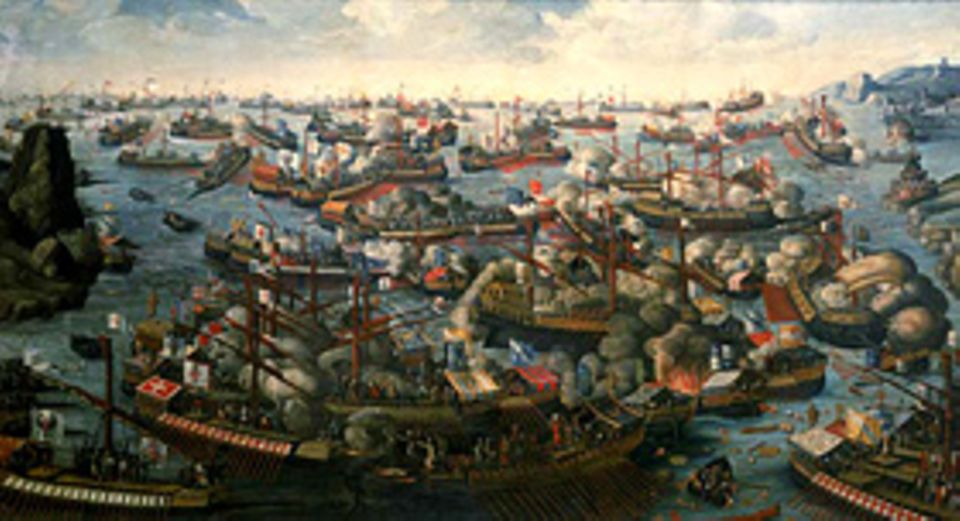 Ein unbekannter Künstler malte den Sieg bei Lepanto 1571: Die größte Galeerenschlacht aller Zeiten endet mit einem Triumph der Christen über die Muslime