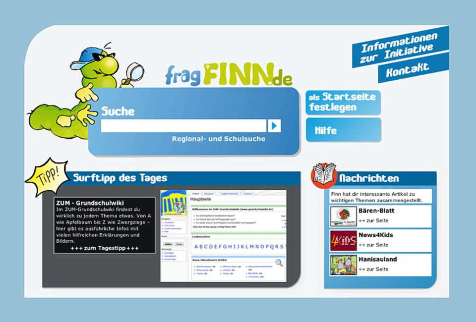 Über www.fragfinn.de könnt ihr sicher durchs Internet surfen