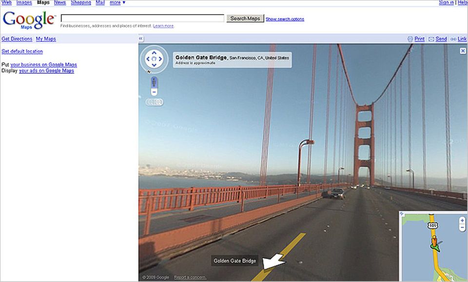 Virtuelle Fahrt über die Golden Gate Bridge