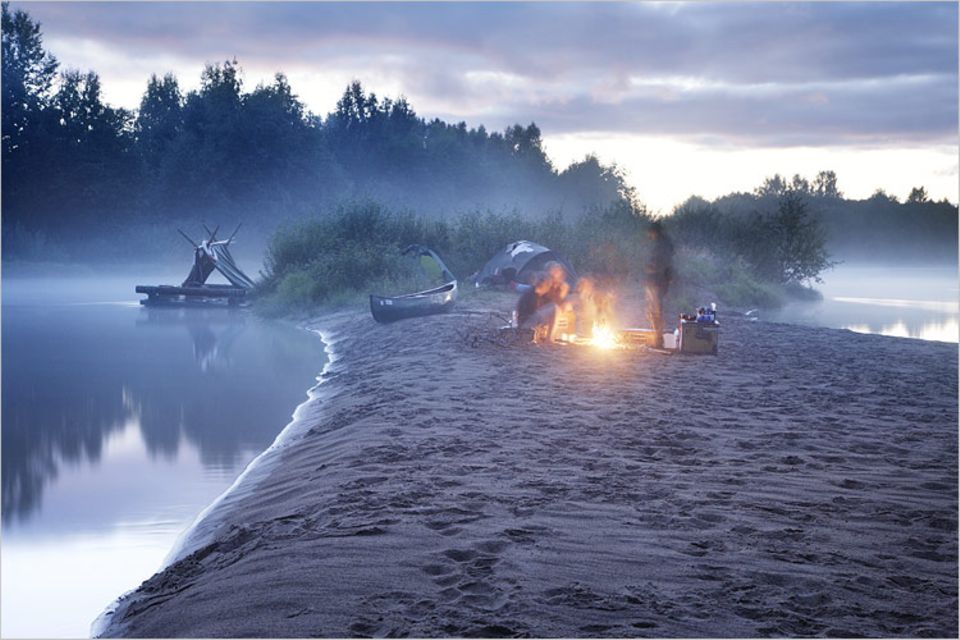 Feuerabend auf der Sandbank
