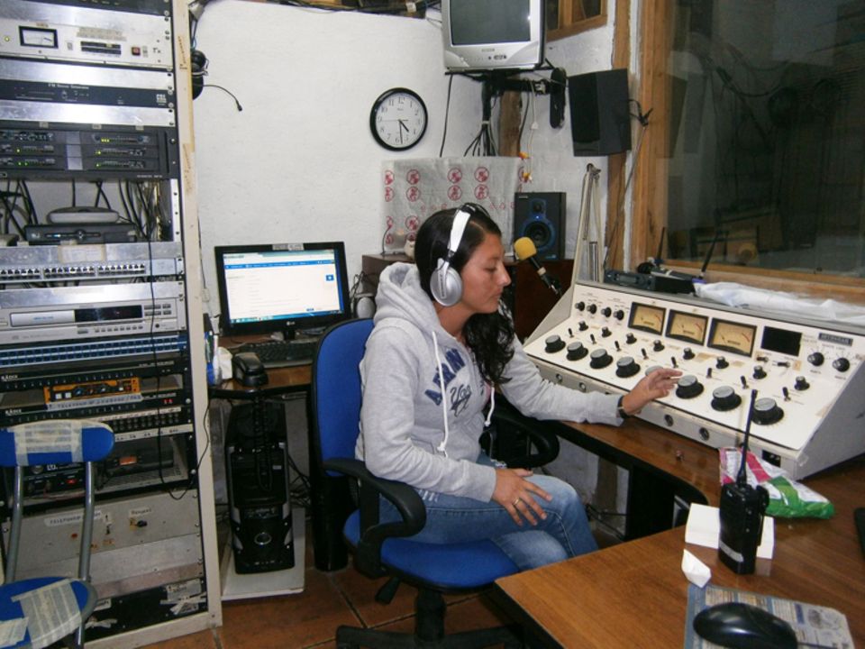Patricia Varela bei einer Produktion von Radio Intag