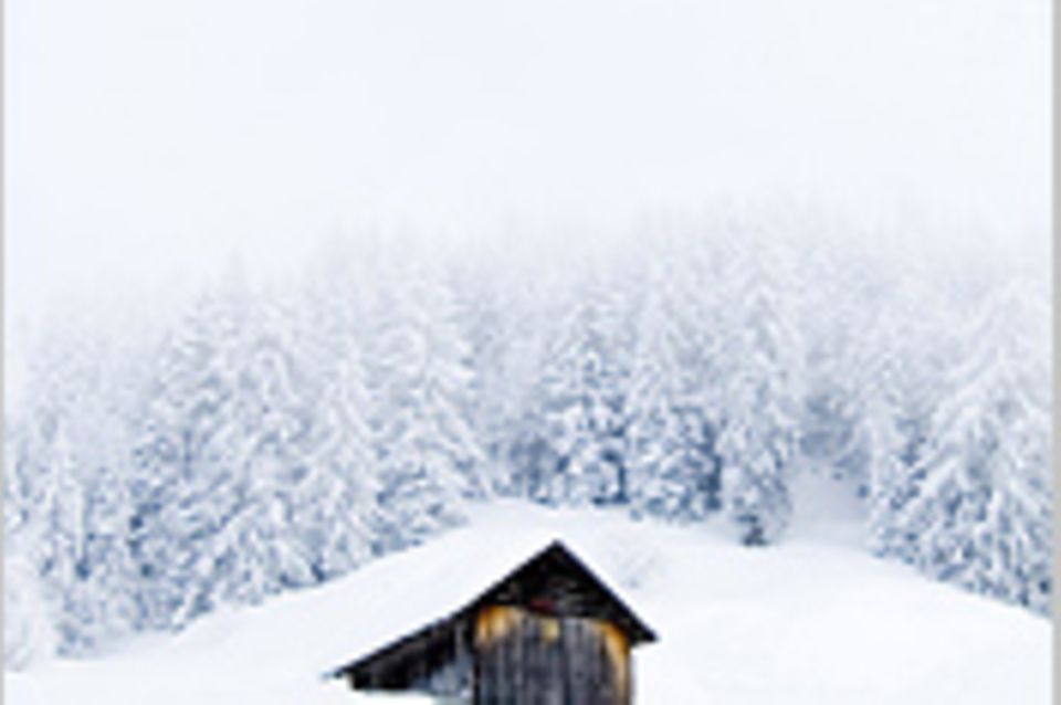 Schiebepuzzle: Nr. 158: Einsame Hütte im Schnee