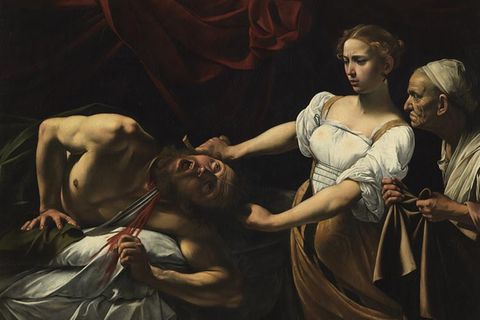 Barock: Die Klinge hat die Kehle schon fast bis zum Rückgrat durchschnitten, Blut spritzt auf Bett und Kissen, aus dem halb geöffneten Mund entweicht ein letzter Atemzug. Caravaggios Zeitgenossen kennen die biblische Geschichte der Judith, die ihre Heimat rettet, indem sie den Tyrannen Holofernes ermordet. Doch kein Maler hat sie ihnen jemals so gezeigt: voller Gewalt und sexueller Spannung