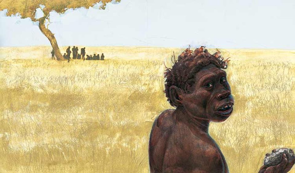 Evolution: Frühe Menschenformen, hier Homo ergaster, verlassen bereits vor 1,8 Millionen Jahren Urheimat Afrika. Doch erst dem Homo spaiens gelingt es, alle Kontinente zu beherrschen