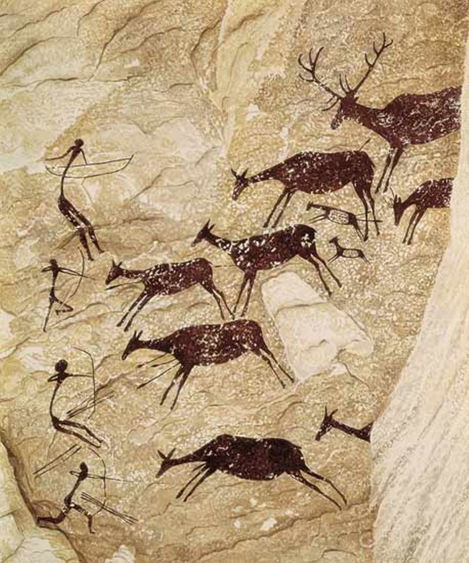 Die gemeinsame Jagd - hier eine Szene aus der Cova dels Cavalls (Höhle der Pferde) in Spanien - lohnt sich für jedes Gruppenmitglied, weil die Beute hinterher gerecht aufgteilt wird