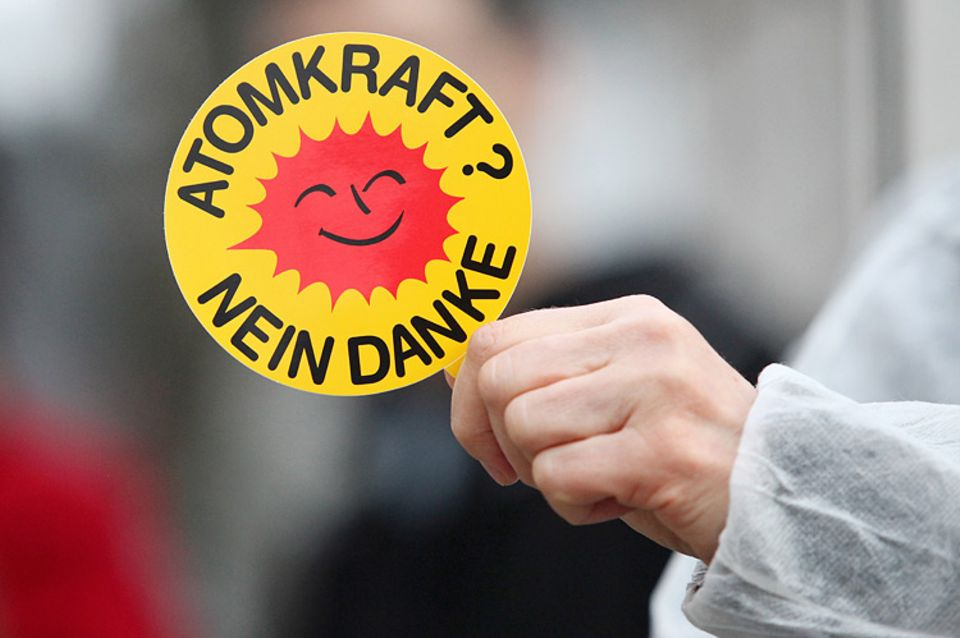 Dieses Sonnen-Logo wirbt gegen Atomkraft