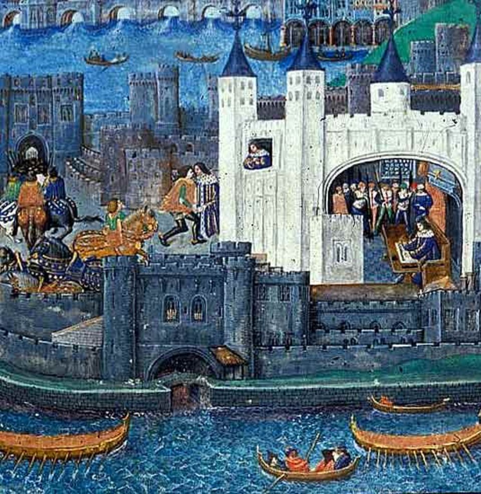 Ende des 15. Jahrhunderts ist London eine mittelgroße Ansiedlung: leicht in einer halben Stunde zu Fuß zu durchqueren, mit kaum mehr als 50 000 Einwohnern. Im Bild: der Tower Ende des 15. Jahrhunderts ist London eine mittelgroße Ansiedlung: leicht in einer halben Stunde zu Fuß zu durchqueren, mit kaum mehr als 50 000 Einwohnern. Im Bild: der Tower