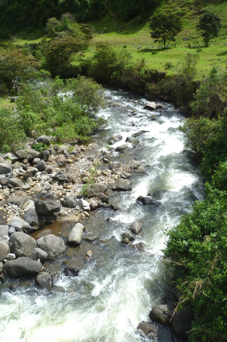 Ecuador: An dieser Stelle ist der Rio Irubi noch unbeschattet – zu viel Wasser verdunstet