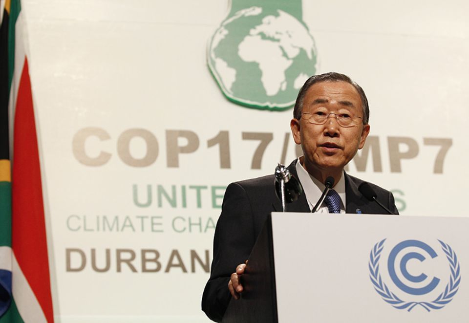 Durban: UNO-Generalsekretär Ban Ki-moon schwört die Teilnehmer der 17. Klimakonferenz auf gemeinsames Handeln ein - mit mäßigem Erfolg Durban: UNO-Generalsekretär Ban Ki-moon schwört die Teilnehmer der 17. Klimakonferenz auf gemeinsames Handeln ein - mit mäßigem Erfolg