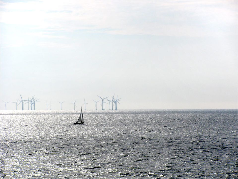 Schon von weitem sieht man die langen Reihen Windräder Schon von weitem sieht man die langen Reihen Windräder