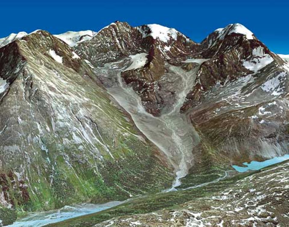 Globale Erwärmung: Der Roseg-Gletscher in 120 Jahren Globale Erwärmung: Der Roseg-Gletscher in 120 Jahren