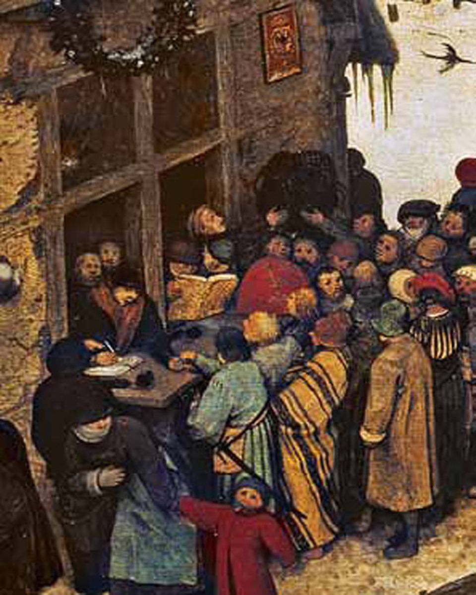 Kunstgeschichte: Widerstand gegen die Besatzer: Büttel in kostbarem Pelz treiben Steuern ein, unter dem Wappen des Hauses Habsburg: Mit diesem Detail schmäht Bruegel die spanische Fremdherrschaft in den Niederlanden