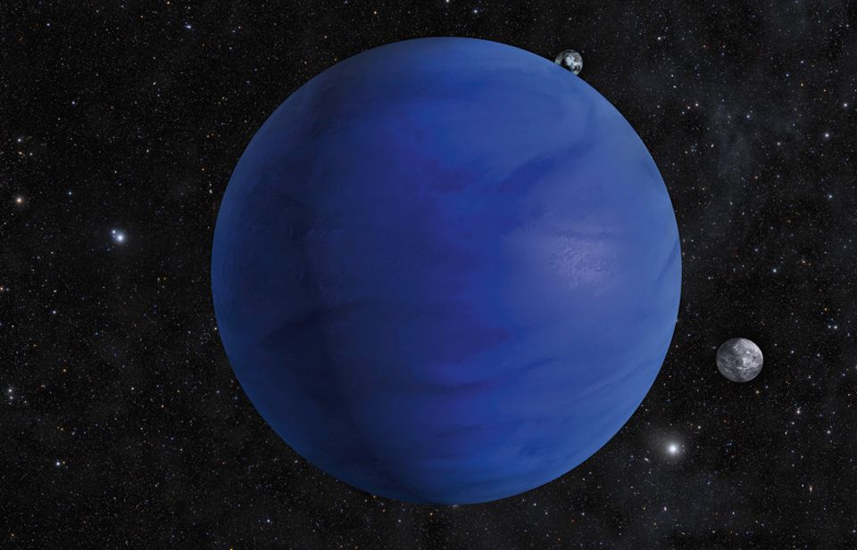 Milchstraße: Der Wasser-Planet: Erdähnliche Himmelskörper könnten komplett mit Meeren bedeckt sein, die Hunderte Kilometer tief sind. Ein Kandidat dafür ist der 1200 Lichtjahre entfernte Planet Kepler 62f, der möglicherweise mehrere Monde hat