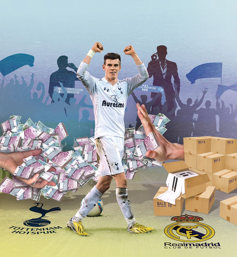 Fußball: Alle wollen Gareth Bale! 91 Millionen Euro soll Real Madrid an Tottenham Hotspur bezahlt haben, damit der Stürmer das Trikot wechselt Fußball: Alle wollen Gareth Bale! 91 Millionen Euro soll Real Madrid an Tottenham Hotspur bezahlt haben, damit der Stürmer das Trikot wechselt
