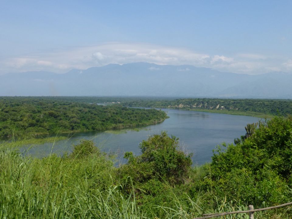 Blick über die Landschaft zu beiden Seiten des Semliki, ein Zufluss des Edward-Sees
