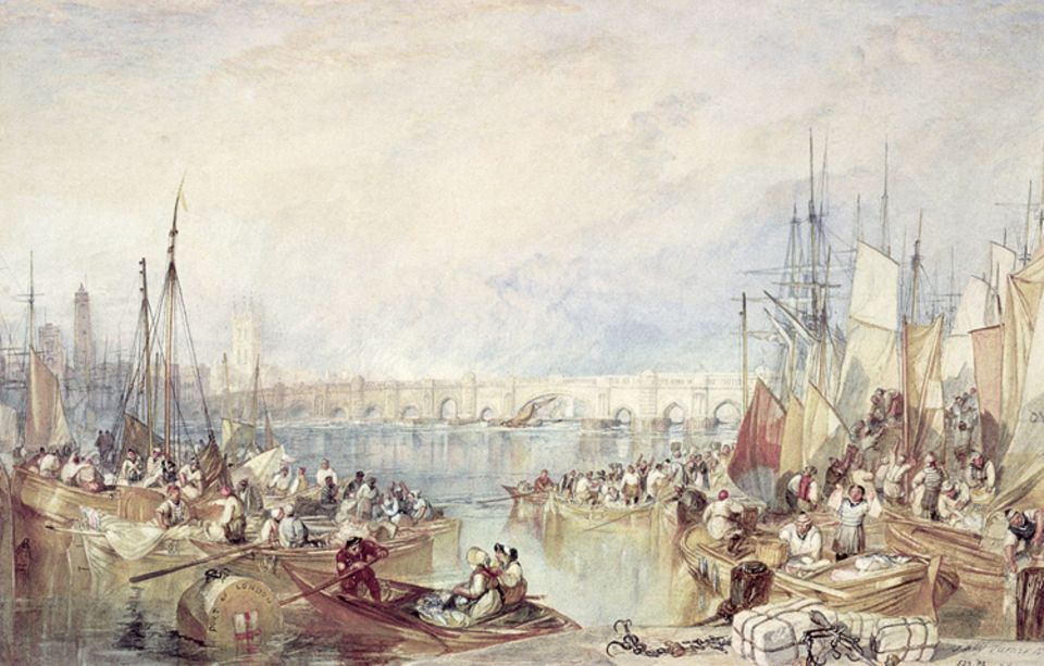 Ein Werk und seine Geschichte: Konventionelle Konturen: Lange Zeit malt Turner seine Motive noch klar umrissen, wie hier den Hafen von London. Dann löst er die Formen immer weiter auf