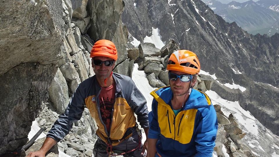 François Pallandre und Martial Dumas bei der Kristallsuche am Mont Blanc Massiv