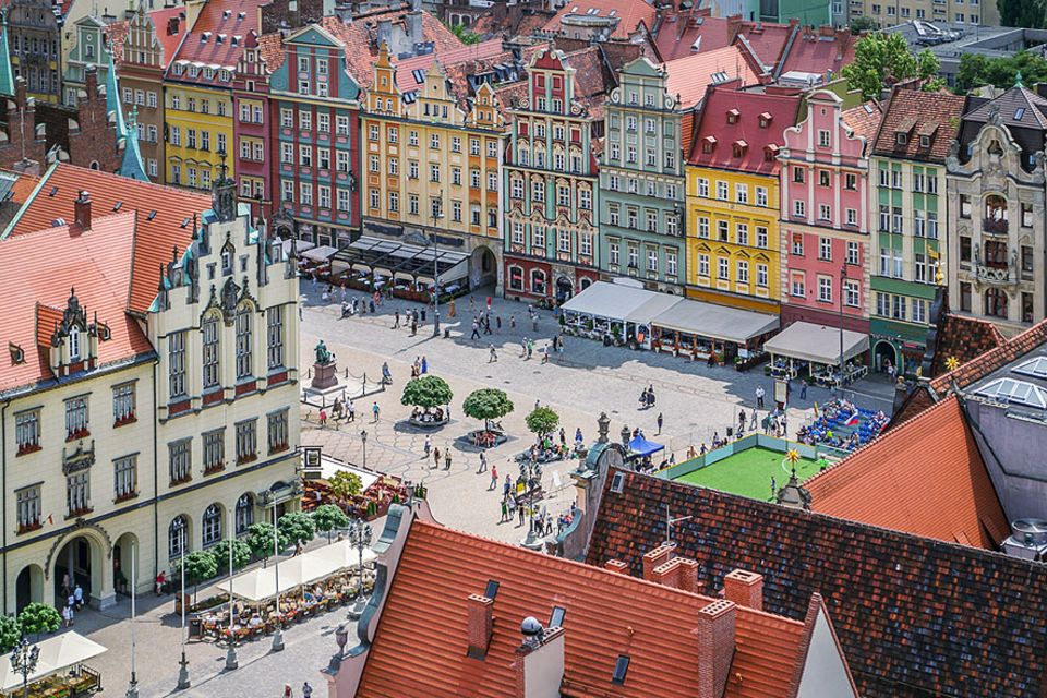 Kulturhauptstadt 2016: Vom kulturellen Erbe, das die Deutschen in Breslau hinterließen, erzählt vor allem der zentrale Platz Rynek Kulturhauptstadt 2016: Vom kulturellen Erbe, das die Deutschen in Breslau hinterließen, erzählt vor allem der zentrale Platz Rynek