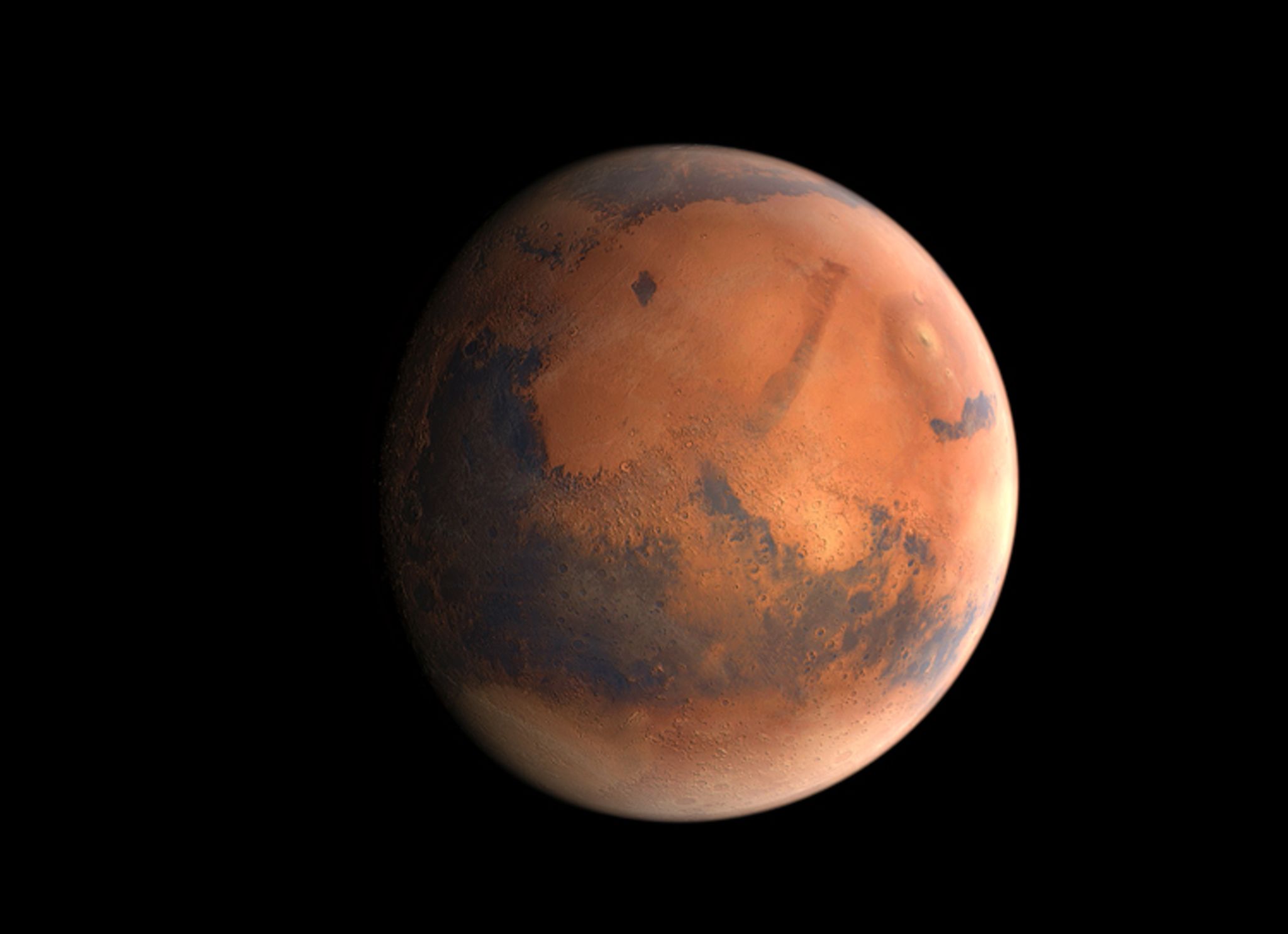 Planet Erde im Vergleich zum Mars