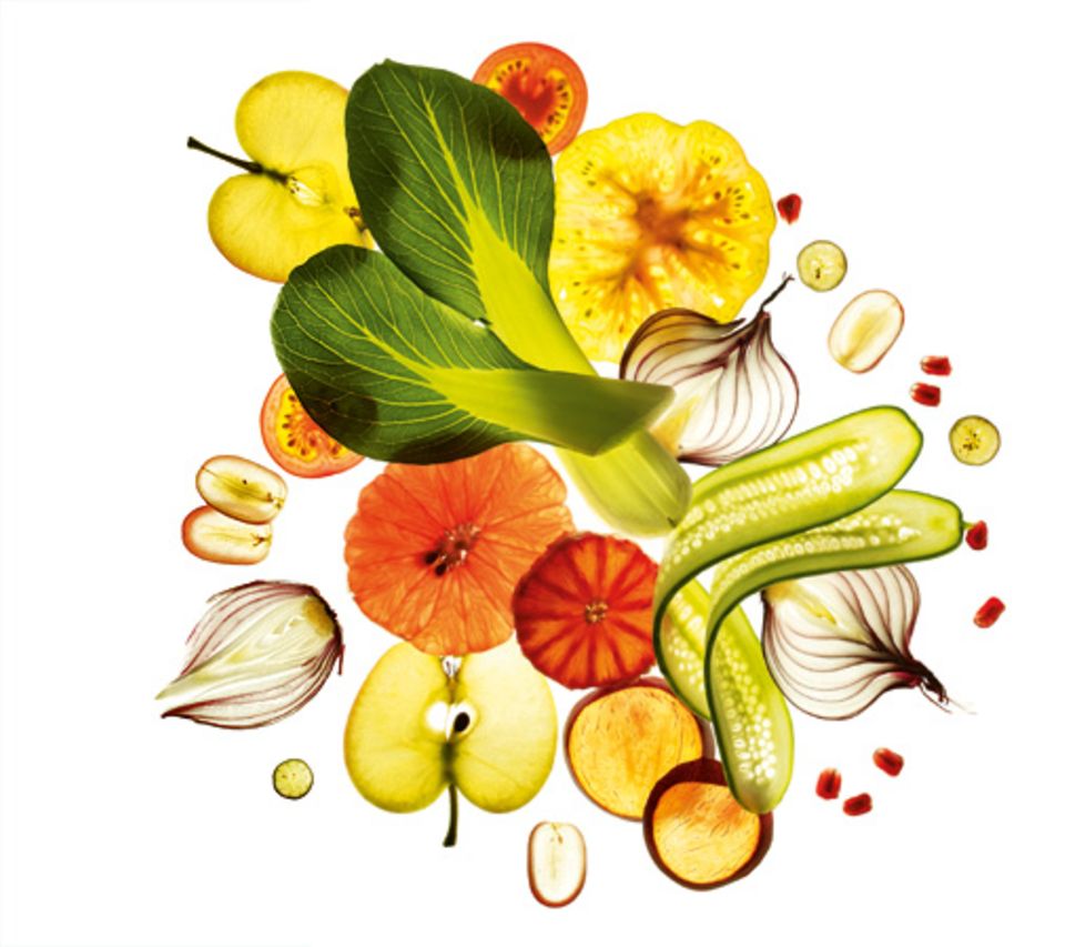 Vorschau: Vegetarische Nahrung ist überaus vielseitig: Hunderte Obst-und Gemüsesorten stehen zur Auswahl
