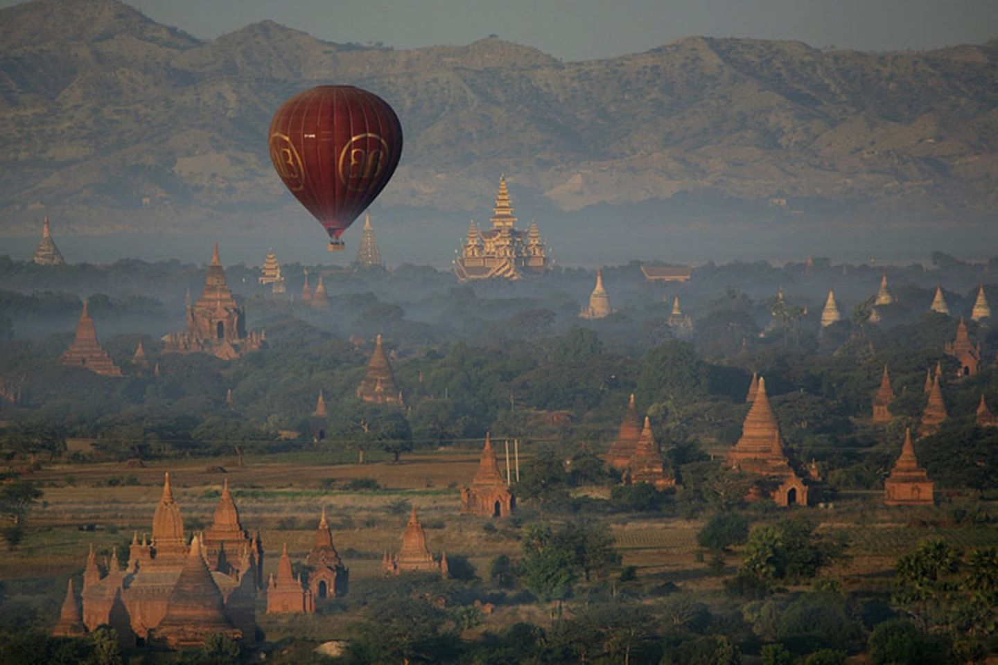 Morgenstimmung in Bagan, Myanmar