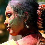 Holi "Festival der Farben" in Santiniketan, Indien