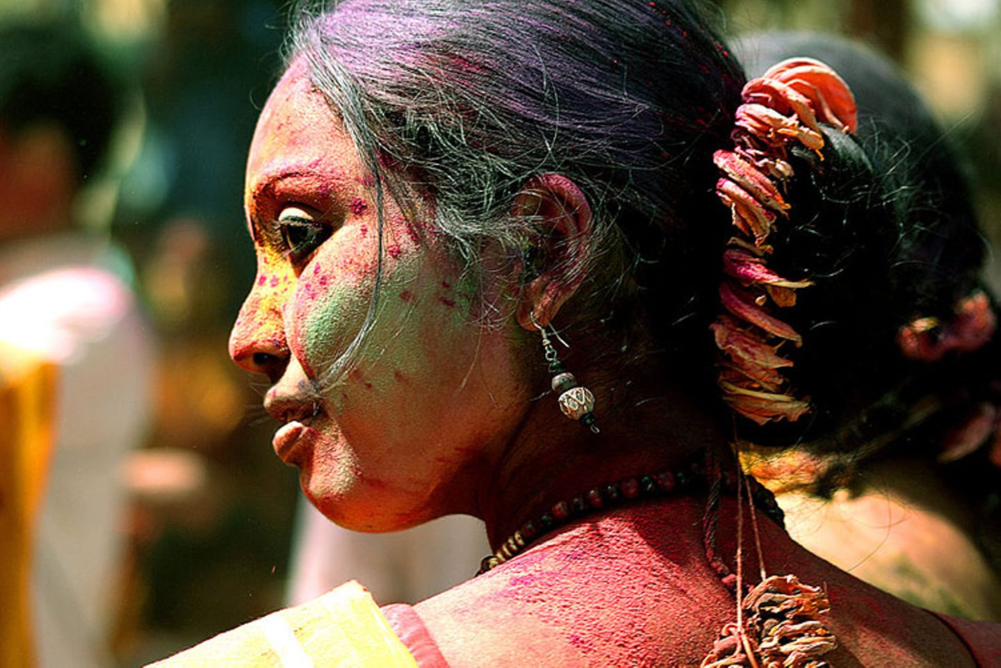 Holi "Festival der Farben" in Santiniketan, Indien