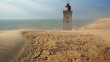 Leuchturm im Sandsturm, Dänemark