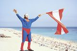 Supermann am Strand