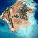 From the sea to the land, seamless 3-D visualisation of Al Quaffay Island