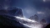 Sturm in den Dolomiten (Italien)