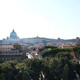 Aussicht von der Castel Sant'Angelo auf den Fluchtgang Passetto di Borgo