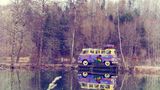Nur der Bus und die Natur. Idylle in Süddeutschland