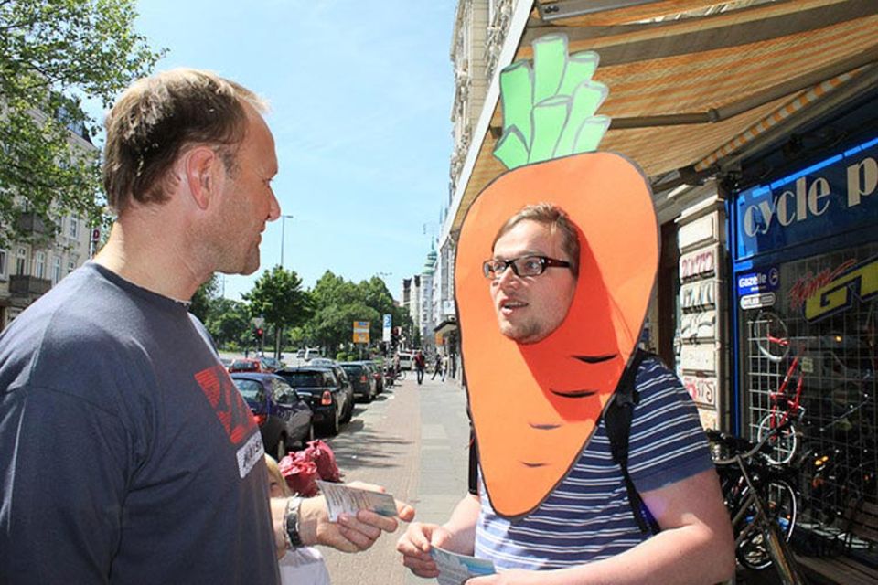 Shoppen im Zeichen der Karotte auf der Schanzenstraße in Hamburg