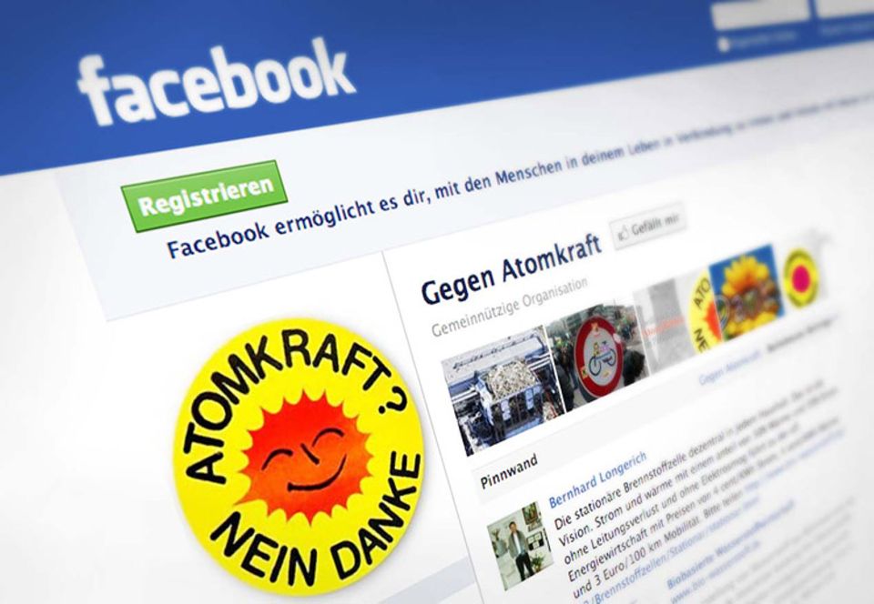 Soziale Medien: Atomkraft-Gegner sammeln sich in einer Gruppe auf Facebook