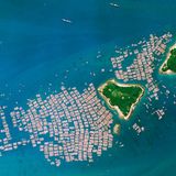 Die flache chinesische Küste an der Taiwanstraße