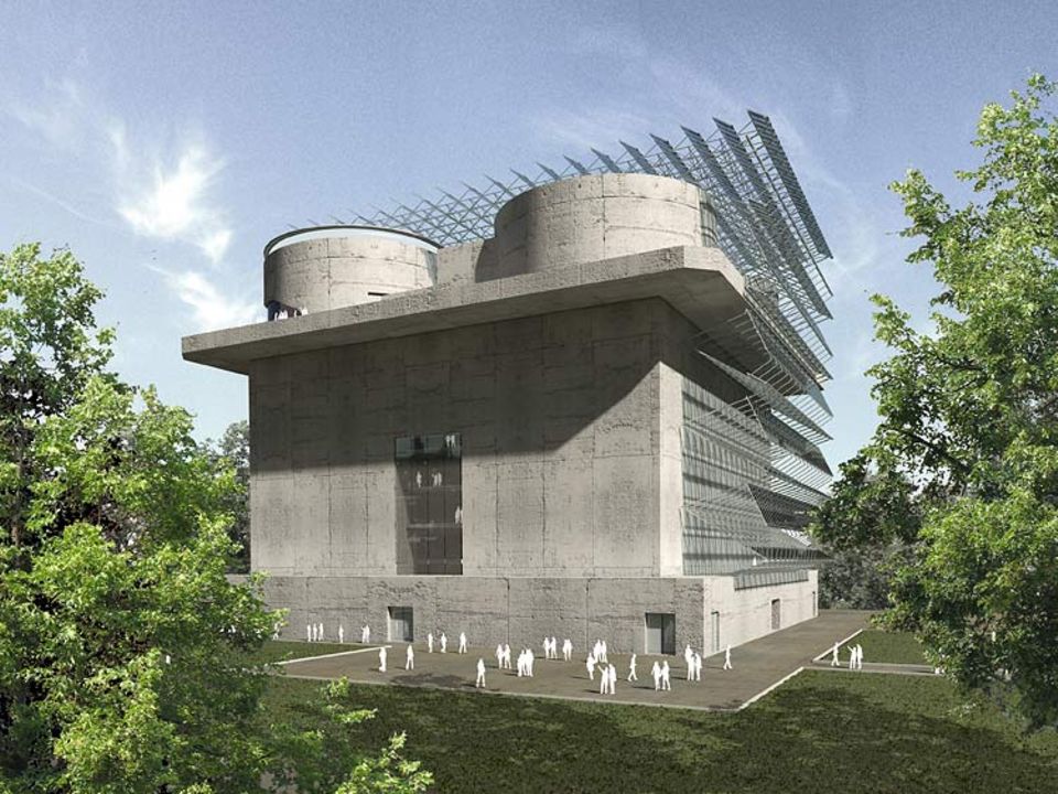 Technik: Eine strahlende Fassade und Solar-Flügel auf dem Dach: So soll der Bunker in zwei Jahren aussehen Technik: Eine strahlende Fassade und Solar-Flügel auf dem Dach: So soll der Bunker in zwei Jahren aussehen