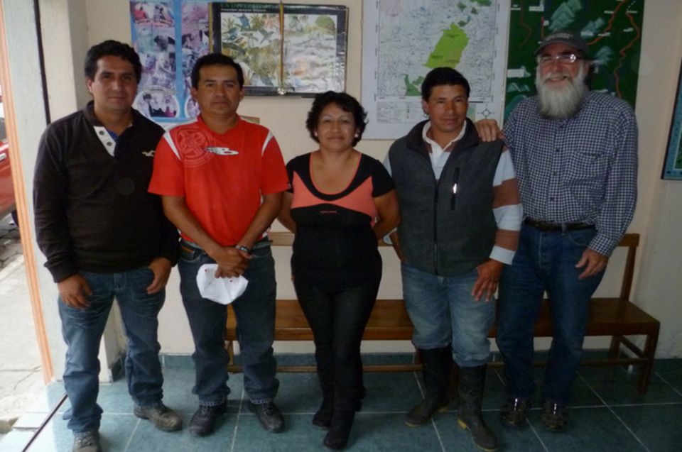 Unsere Partner von DECOIN im Jahr 2012: William Navarrete, Armando Almeida, Silvia Quilumbango, Milton Arcos und Carlos Zorrilla