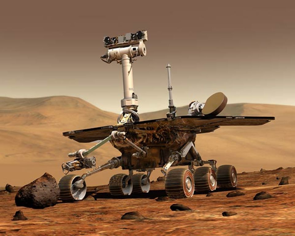 Mars-Missionen: Erkundungsfahrzeug der NASA: Mars Exploration Rover (185 kg)