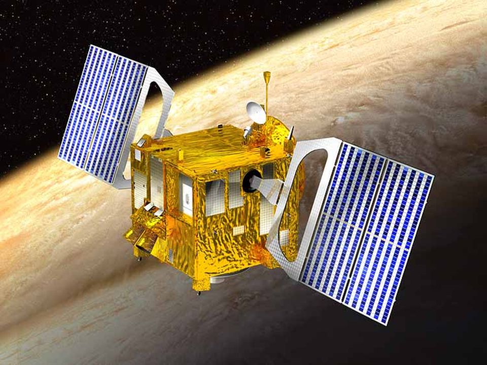 Zwei Venus-Tage lang wird die 1270 Kilogramm schwere Sonde unseren Nachbarplaneten umkreisen - das entspricht rund 500 Erdentagen Zwei Venus-Tage lang wird die 1270 Kilogramm schwere Sonde unseren Nachbarplaneten umkreisen - das entspricht rund 500 Erdentagen