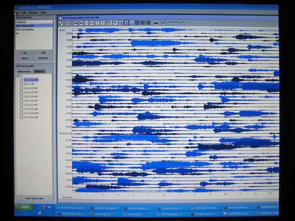 Seismometeraufzeichnung von Feuerwolken Seismometeraufzeichnung von Feuerwolken