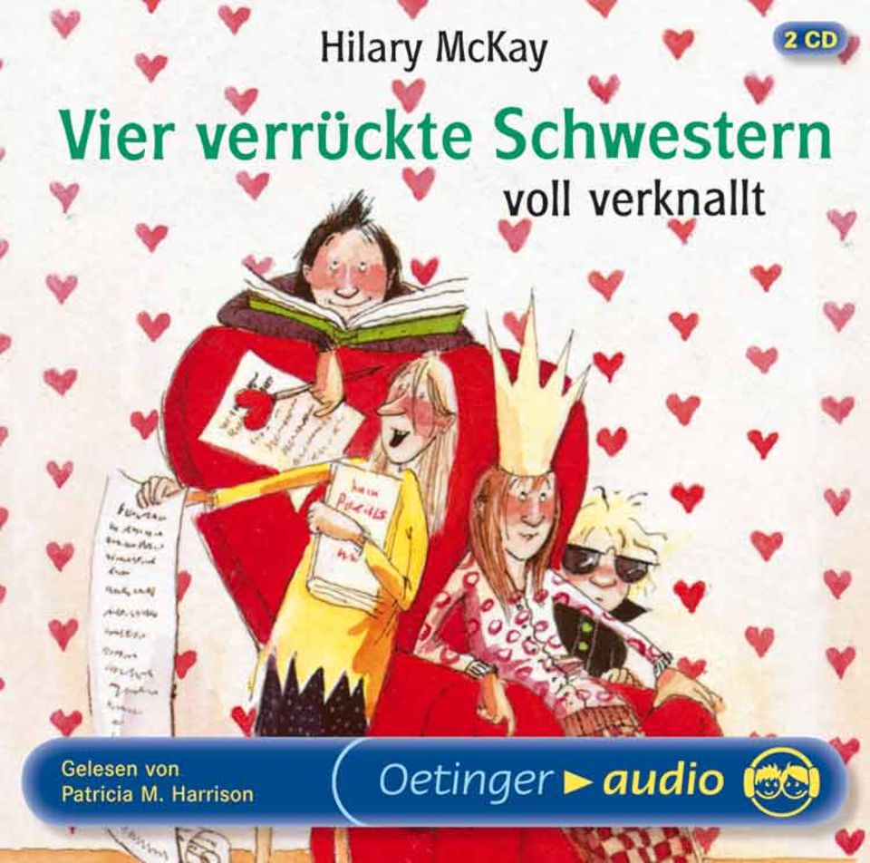 Hilary McKay: Vier verrückte Schwestern voll verknallt Gelesen von: Patricia M. Harrison Oetinger Audio, 138 Minuten, EUR 13,95 Ab 8 Jahre Hilary McKay: Vier verrückte Schwestern voll verknallt Gelesen von: Patricia M. Harrison Oetinger Audio, 138 Minuten, EUR 13,95 Ab 8 Jahre