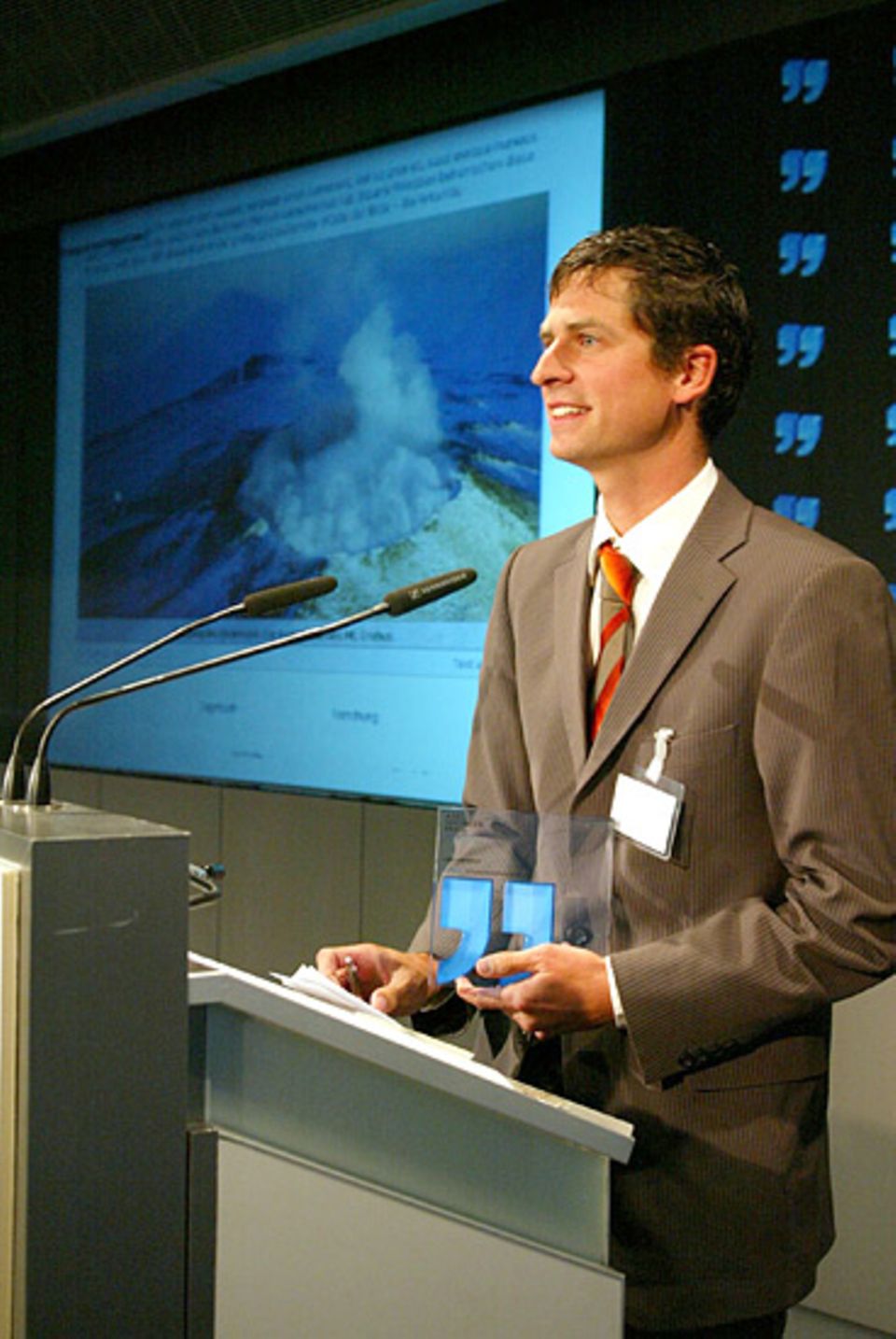 Lars Abromeit bei seiner Dankesrede Lars Abromeit bei seiner Dankesrede