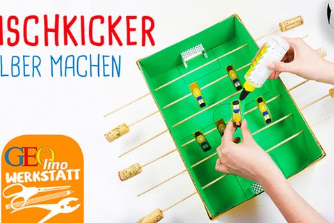 Basteltipp: Tischkicker aus Pappe