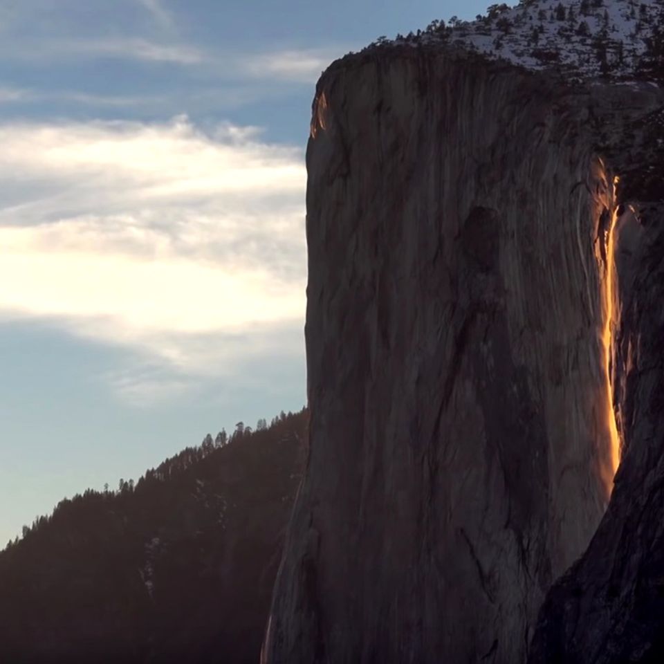 Firefall am El Capitan: Der glühende Wasserfall im Yosemite-Nationalpark