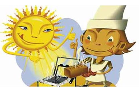 Sonnenofen aus Pappkartons