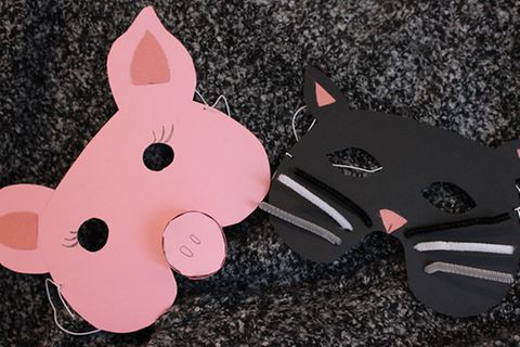 Karneval: Schweinchen-Maske aus Pappe