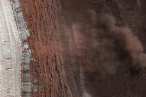 Eislawine auf dem Mars