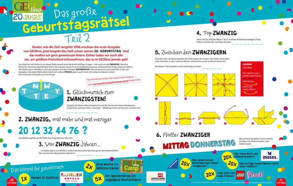 GEOlino Jubiläumsrätsel, Teil 2