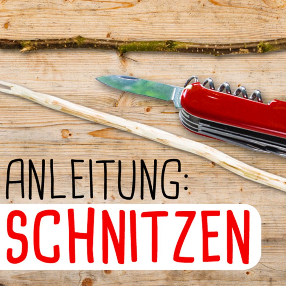 Schnitzen: Hölzerne Gabel aus Zweigen